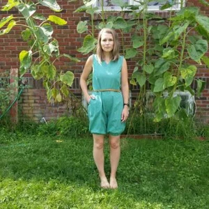 Vintage 1950's Indianhead Clothing Romper Playsuit / M Green Mint - Picture 1 of 10