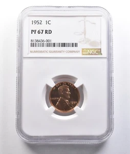 1952 Lincoln Wheat Cent PF67 RD NGC Great Contrast *6946 - Picture 1 of 3