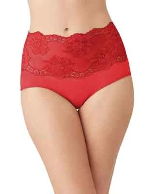 Wacoal L45410 Women's Barbados Cherry Light & Lacy Full Brief Panty Size S - Image 1 of 4