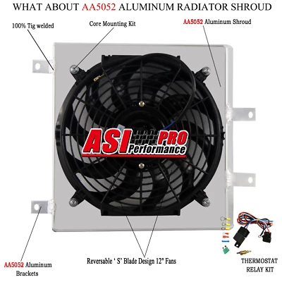 Aluminum Radiator Shroud For 1992-2000,1993 Honda Civic EK EG Integra DB DC SOL Foto 1 de 4