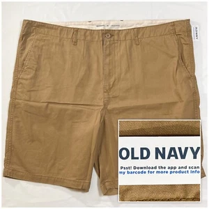 Sz 50 NWT OLD NAVY Men’s Lived In Straight Leg Flat Front Brown Shorts *51x9 - Picture 1 of 9