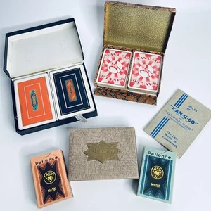 Spielkarten Salon Geduld Vintage Spielkarten Decks Nr. 181 + KAN U GO LOT 3 Stück - Bild 1 von 24