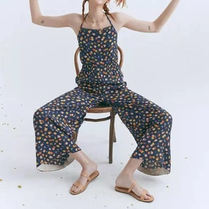 Madewell Cami Racerback Floral Jumpsuit Women’s Size 2 Wide Leg Cropped NWT - Picture 1 of 8