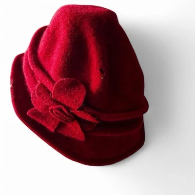Boina de lana roja vintage para mujer myaccessorries #winteraccessories sku 6805 Foto 1 de 4