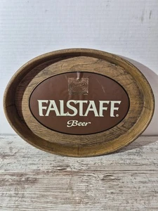 Vassoio birra vintage Falstaff ovale effetto finto legno - Foto 1 di 7