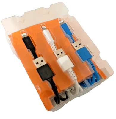 3-Pk Tech & Go Fast Charging Cable iPhone iPad Signature  3 Ft -  New Open Box - Image 1 of 4