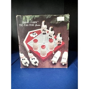 New in Box Tic Tac Toe game Dairy Farm 10 pc set Vintage - Picture 1 of 10