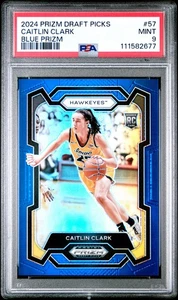 2024 PANINI PRIZM DRAFT PICKS 57 CAITLIN CLARK BLUE PRIZM /199 PSA 9 2677 - Picture 1 of 2
