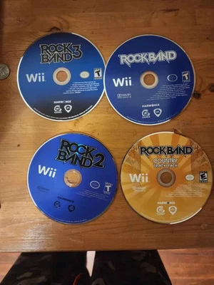 Lot of Wii Rock Band 1, 2, 3, & Country Track Pack - Tested & Working Bundle - Image 1 of 2