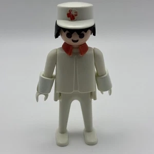 Vintage ✅ Playmobil Geobra Sanitätspersonal Krankenschwester Arzt schwarze Haare 1974 Geobra - Bild 1 von 10