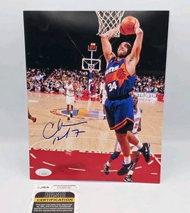 FOTO METÁLICA 8X10 FIRMADA POR CHARLES BARKLEY HOF PHOENIX SUNS JSA - Imagen 1 de 3