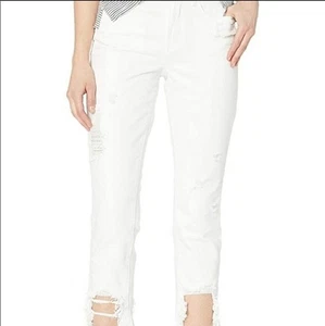 Jeans Blank NYC The Madison Destructed High Rise Crop Taglia 31 Nuovo con etichette - Foto 1 di 12