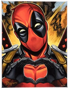 🔥"No Love for Deadpool" Limited Ed Giclée Signed by Tim Rogerson #65/250 🔥 - Picture 1 of 4