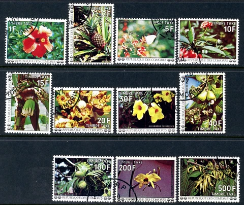 Stamps Comoro Islands, Scott # J6/J17 Mint NH, PRECANCELLED, missing J16 Cover