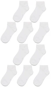 10 Pack Kids Ankle Socks White Low Cut School Socks for Boys and Girls Bulk - Picture 1 of 7