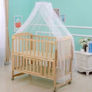 Round Lace Bed Canopy Netting Curtain Dome Mosquito Net for Toddler Infant Bed - Picture 1 of 8