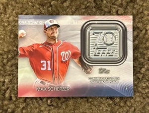 Parche con logotipo del 70 aniversario de la serie Topps Update 2021 Max Scherzer #T70P-MS - Imagen 1 de 2