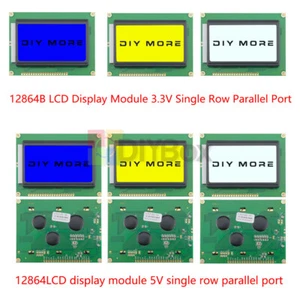 3.3V/5V 12864/12864B LCD Display Module AIP31020 Blue/Yellow/White 128x64 Dots - Picture 1 of 29