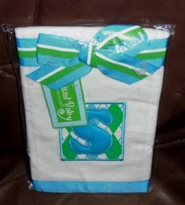 Mudpie Initial Baby Burp Cloth Letter S Initial S-BLUE INITIAL BURP CLOTH NEW - Picture 1 of 3