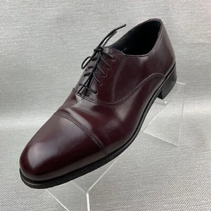 Florsheim Oxford Burgundy Leather Cap Round Toe Lace Up Shoes Size 9.5M - Picture 1 of 12