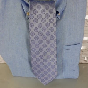 J Ferrar Neck Tie Mens Blue Light Solid Silk Spiral Simple Suit Fresh Summer - Picture 1 of 8