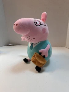 Peppa Pig Daddy Papa mit Aktentasche 11 Zoll Plüschtier Stofftier Spielzeugfabrik - Bild 1 von 6