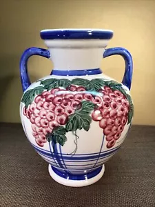 Lrg. Grappoli d'uva alti 10"" manici doppi dipinti a mano eccellente condid. - Foto 1 di 7