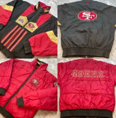 Vintage San Francisco 49ers Reversible Jacket Mens S Big Logo NFL Pro Player 90s - Image 1 of 4