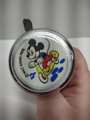 Винтажный Велосипедный Колокол Walt Disney Mickey Mouse Сделано в Германии с Зажимом РАБОТАЕТ - Изображение 1 из 4