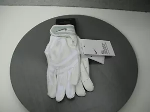 New Nike Alpha Huarache Edge White Baseball Batting Gloves Youth Medium - Picture 1 of 6
