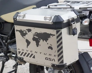 Motorcycle Reflective Decal Kit World Adventure for BMW GS Touratech Panniers - Picture 1 of 8