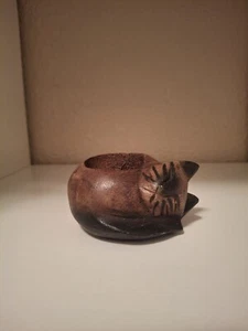 Handmade Wooden Cat Tea Light Holder - Picture 1 of 3