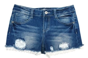 Canyon River Blues Denim Lace Trim Shorts Big Girls 12 - Picture 1 of 2