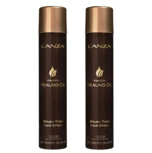 2 PACK Lanza Keratin Healing Oil Brush Thru Hairspray 10.6oz / 350ml - Picture 1 of 1