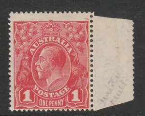 KGV 1D RED LWM WITH INVERTED WATERMARK MINT HINGED.(BW 74a) - Picture 1 of 2