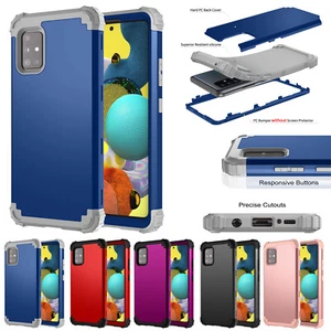 For Samsung Galaxy A51 A71 5G A52 A72 Shockproof Rubber Back Hybrid Case Cover - Picture 1 of 36