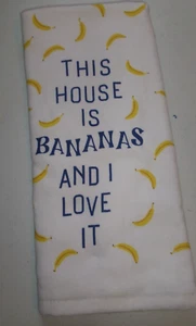 Asciugamano cucina cotone stampa FULL UNCUT THIS HOUSE IS BANANAS I LOVE IT - Foto 1 di 1