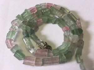 125CT Natural Crystalized Mutli Color Tourmaline Beads Afghanistan T106 - Picture 1 of 1