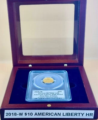 2018-W $10 American Liberty Gold PCGS PR70 DCAM High Relief FDOI Cleveland - Image 1 of 4