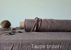Taupe Brown Linen Fabric by the Yard – Upholstery, Sewing, Crafts & Home Decor - Picture 1 of 4