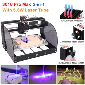 【DE】5.5W Laser 3018 Pro Max CNC Engraving Machine DIY wood router GRBL control - Bild 1 von 10