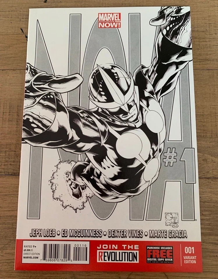 NOVA #1 | Variante de boceto Joe Quesada 1:150 | Sam Alexander | RARO | 2013 | CASI NUEVO Foto 1 de 2