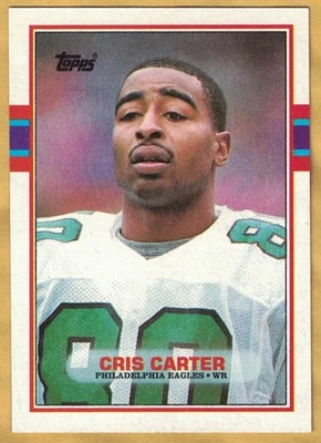 Cris Carter - 1989 年 Topps (#121) RC 新秀近乎完好 Chris — 第 1/2 张图片