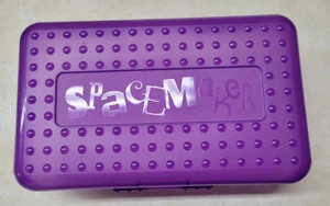 Large SpaceMaker Pencil Box Purple Top Translucent Clear Bottom Vintage USA Made - Picture 1 of 4