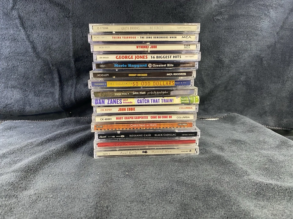 Лот из 15 компакт-дисков кантри Гарт Брукс Вайнона Джадд Джордж Джонс Мерл Хаггард наличные - Изображение 1 из 1