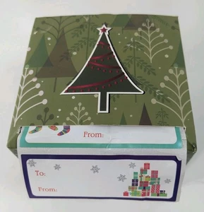 Christmas Gift Tag Sticky Labels Wrapping Paper Holiday Dispenser Box FREE SHIP - Picture 1 of 3