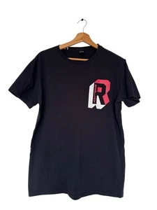 Replay Black T-Shirt 100% Cotton Size M Short Sleeve Graphic Print Logo Mens - Picture 1 of 8
