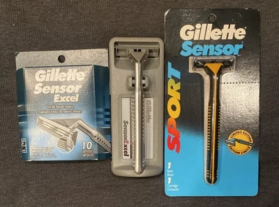 Lote Excel Sensor y Sensor Gillette 1993 Nuevo de Lote Antiguo +10 Cartuchos Modernos - Imagen 1 de 4