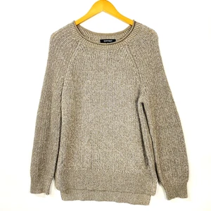 Ellen Tracy Women’s Sweater Medium Brown Oatmeal Roll Neck Long Sleeve - Picture 1 of 10