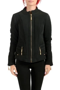 Chaqueta ligera Just Cavalli negra con cremallera completa para mujer US S IT 40 - Imagen 1 de 7
